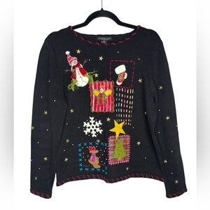 Reference Point Women’s Ugly Christmas Sweater Winter Scene Size Medium